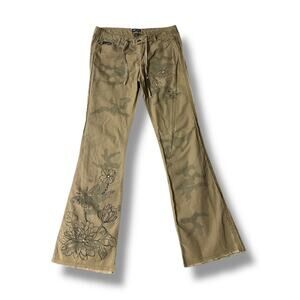 Wet Seal vintage camo cargo Pants Flared Y2K 2000s Size 7 rare 32x32